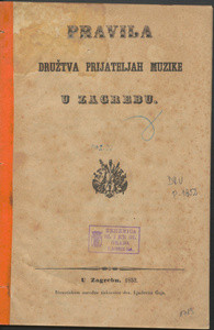 Pravila Družtva prijateljah muzike u Zagrebu
