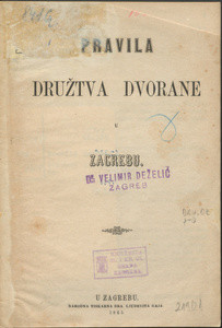 Pravila Družtva dvorane u Zagrebu